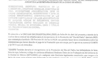 Criterios para el otorgamiento de la Prestación del «Día del Padre